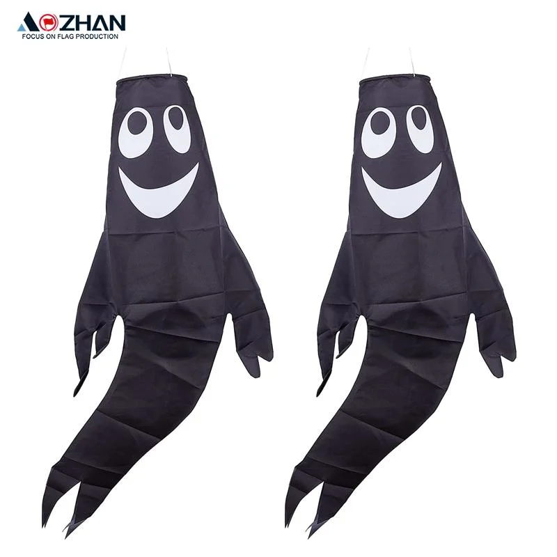 Banner for Party Decoration Halloween Smiling Pumpkin Windsock Flag Can Be Placed on Patio Lawn Garden (polyester material)