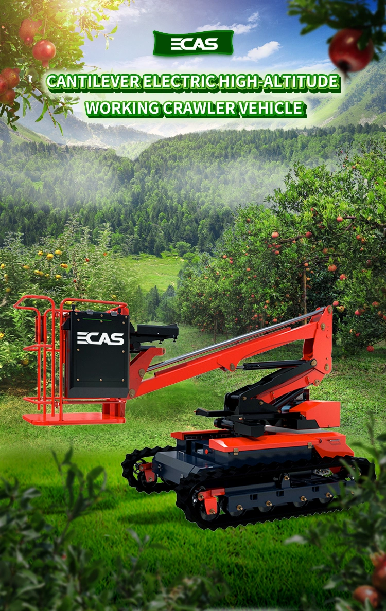 90 Degree Rotatable Scissor 1.12t Lifting Platform Boom-Typed Motorized Lifts Crawler Aerial Work Platform for Orchard Machinery Picking Fruits Harvest