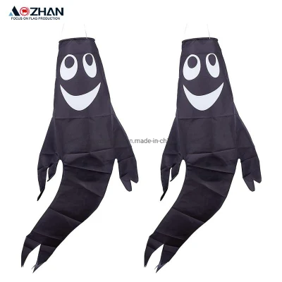 43 Inch Halloween Ghost Windsocks Hanging Decorations Flag Wind Socks for Home Yard Outdoor Decor Party Supplies
