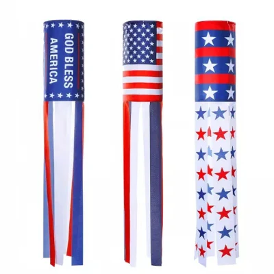 Us American Flag Windsock Durable Outdoor Hanging Yard and Garden Decoration 60-Inch