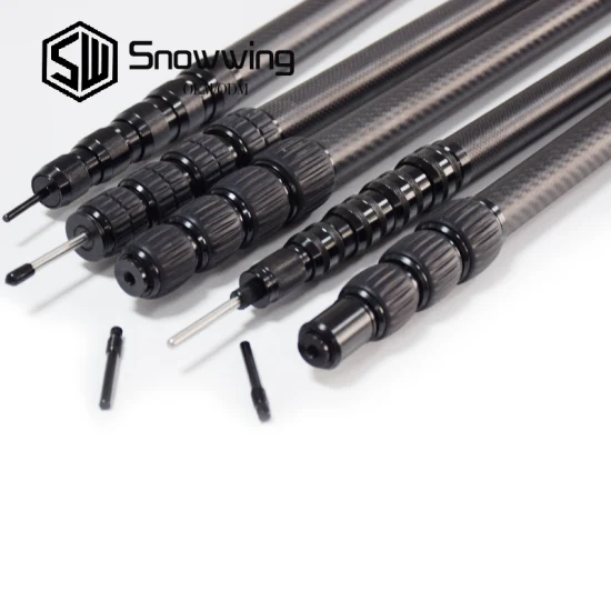 Sw High Quality Telescopic Extension Tube 3 Section Carbon Fiber Telescope Rod Tubing