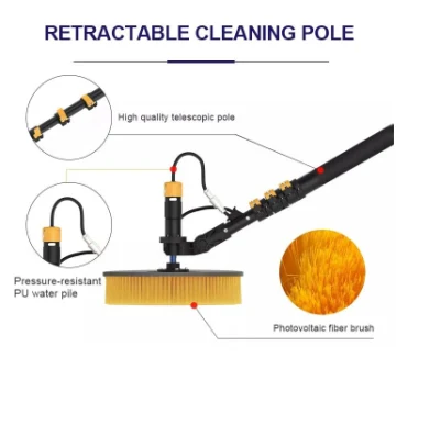 Double Head Automatic Solar Panel Cleaning Brush and Pole Kit Solar Panel Cleaning